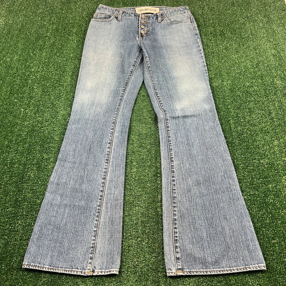 VTG GAP Long And Lean‎ Jeans Womens Sz 4 29x31" Flare Bell Bottom Buttom Fly Y2K